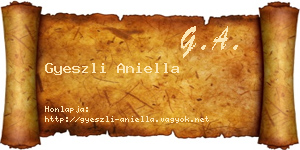 Gyeszli Aniella névjegykártya